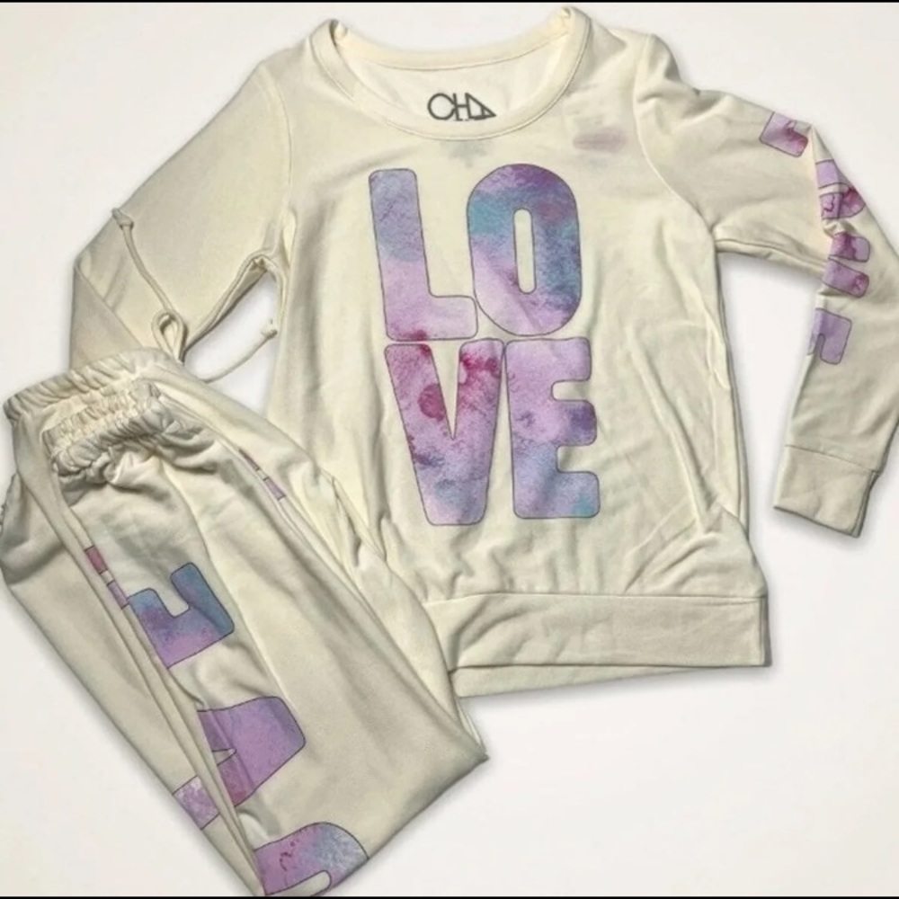 NWT Chaser LOVE Lounge Sweatshirt & Sweatpant Set-S